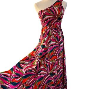 Anthropologie Smocked Tiered Maxi Dress S Fit Flare Colorful Summer Party Resort